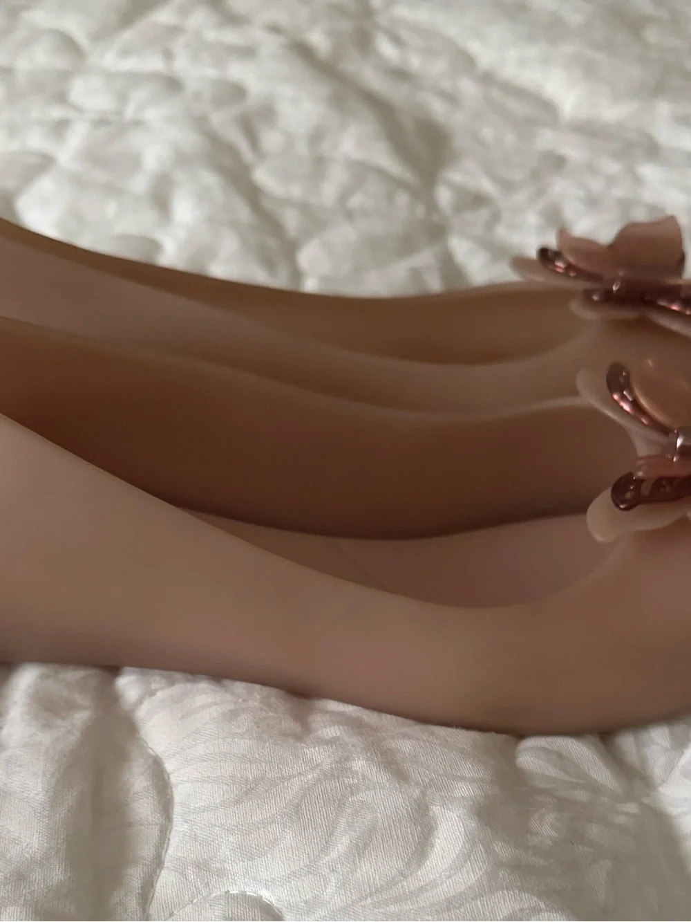 Melissa Girls Nude Pink Butterfly Jelly Flats